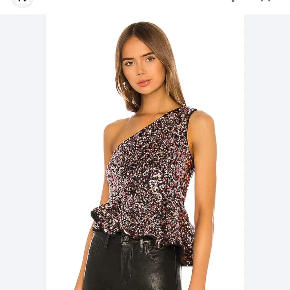 NWT Camila Coelho Sequin Peplum Top